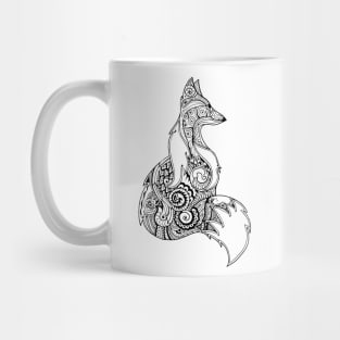 Zentangle monochrome fox Mug